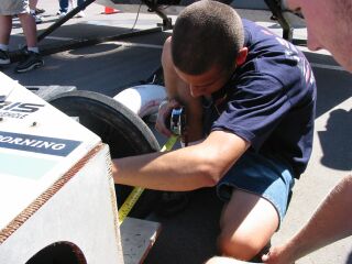 Keith Richtman aligning the steering