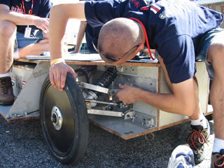 Keith fixing the front suspension